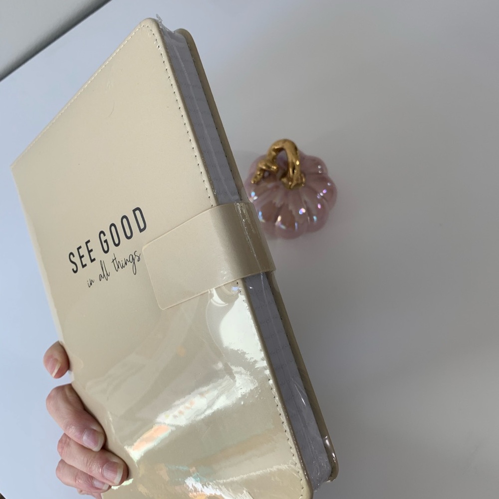 NWT Faux Leather Cream Journal